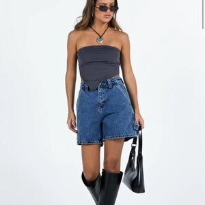LOU CARPENTER DENIM SHORTS MID WASH LOWER IMPACT